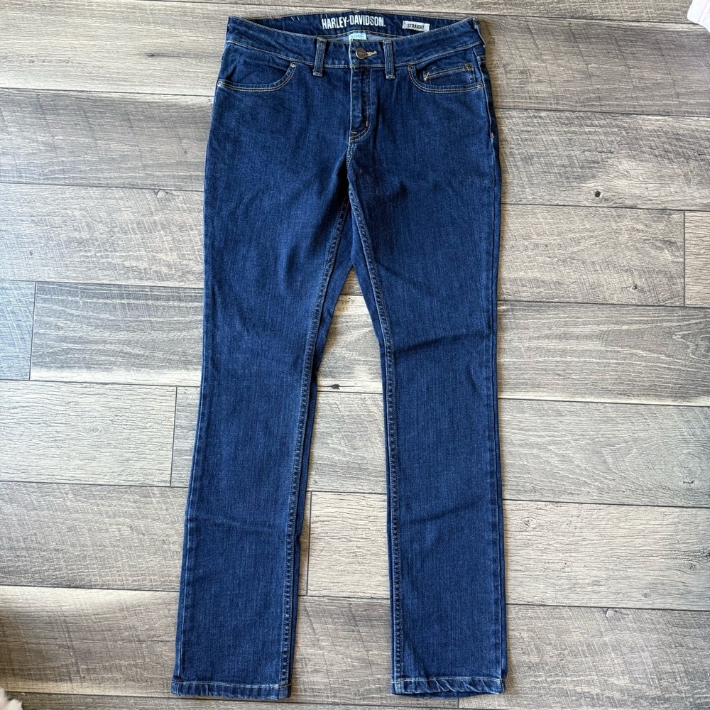 Harley-Davidson Women’s Jeans Blue Denim Straight Leg 5-Pocket Size 28